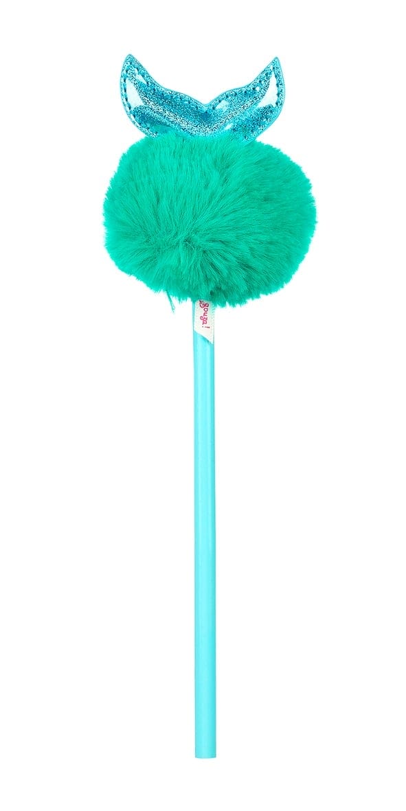 Turquoise zeemeerminpotlood van Souza! met een pluizige pompon en glanzende zeemeerminstaart